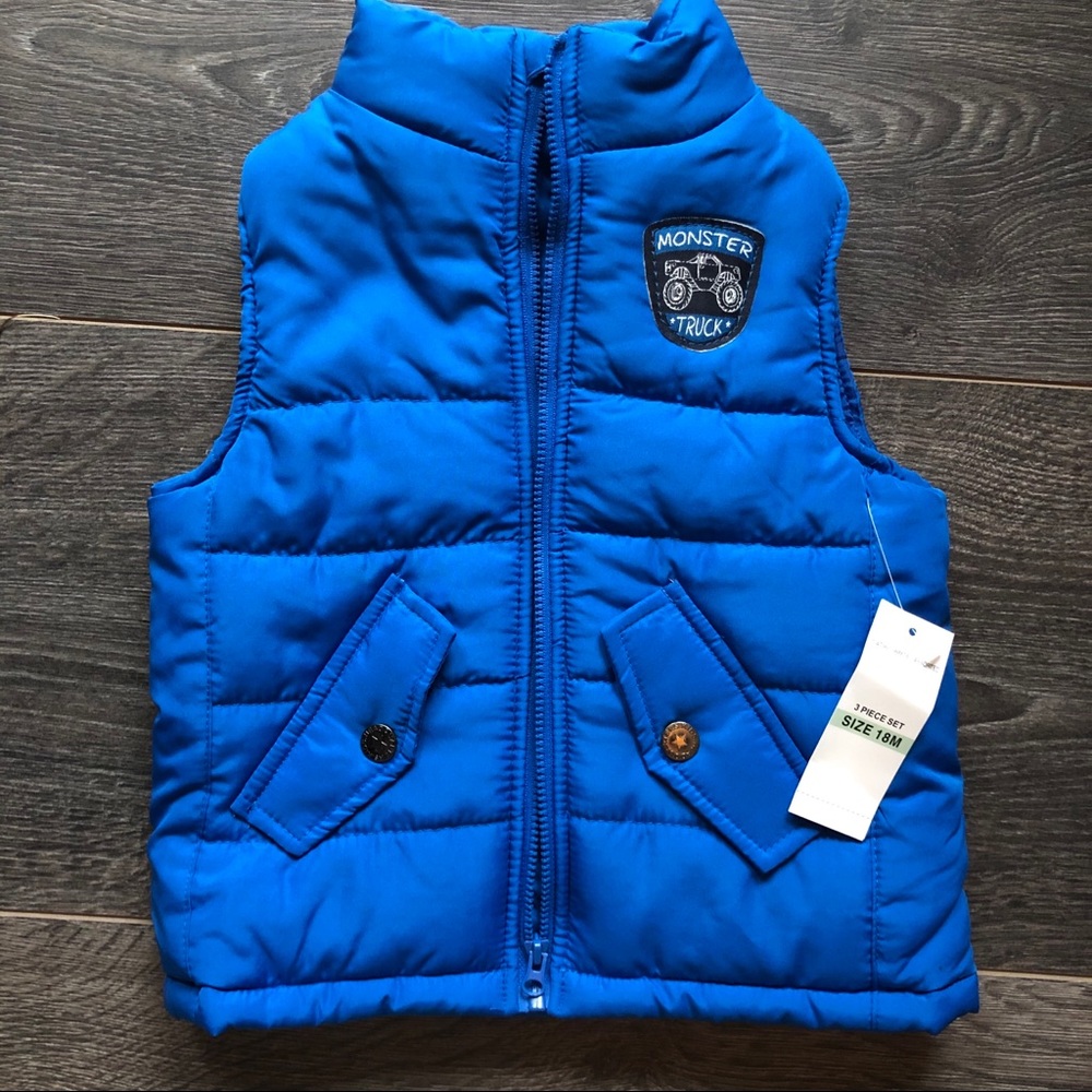 Toddler Monster Truck Puffy Vest Kids Headquarters